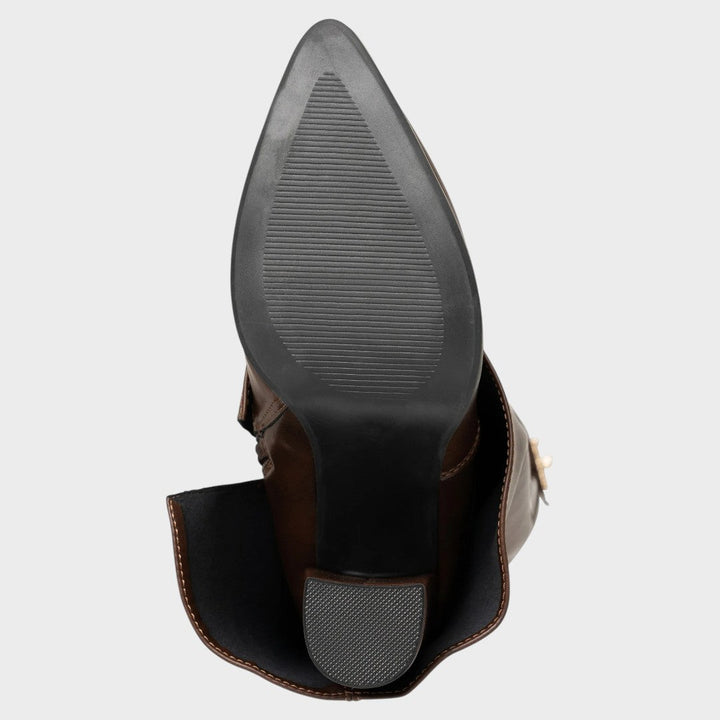 Luna | Skórzane Botki z Wysoką Cholewką