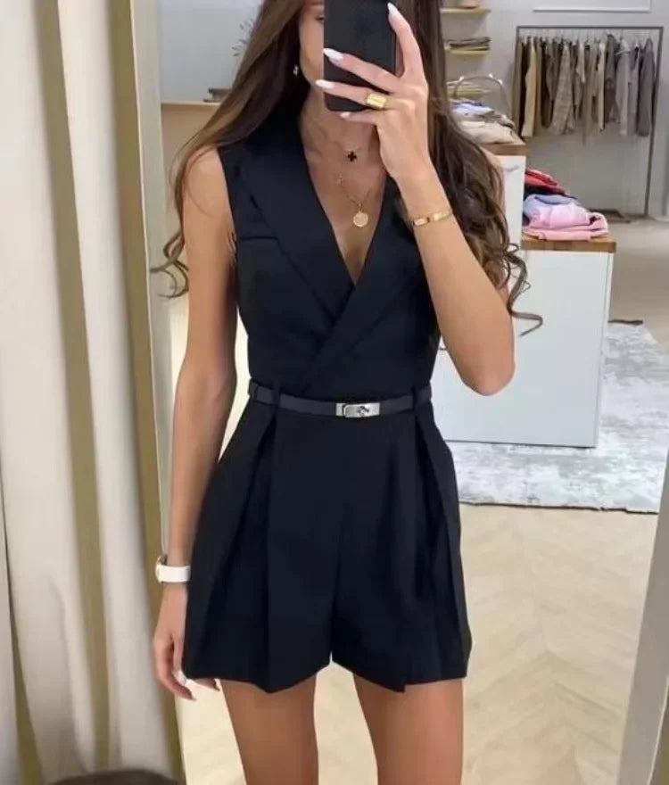 Chiara - Krótki elegancki kombinezon bez rękawów