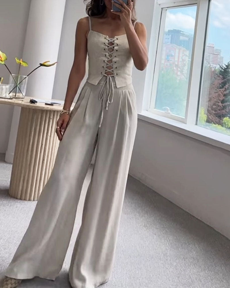 Gorset Couture | Pasujący komplet składający się z gorsetu i spodni z przodu 