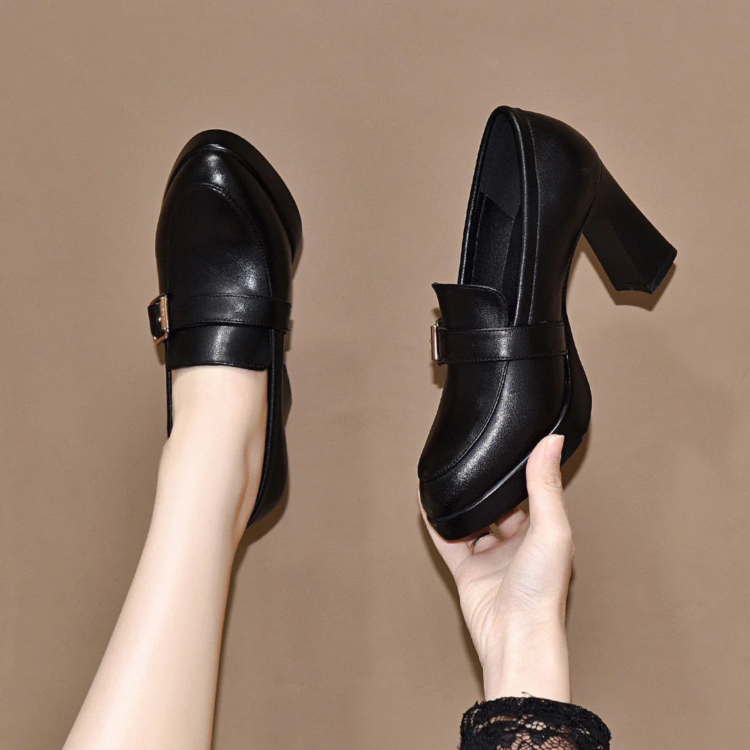 Lottie | Ortopedyczne skórzane buty na obcasie