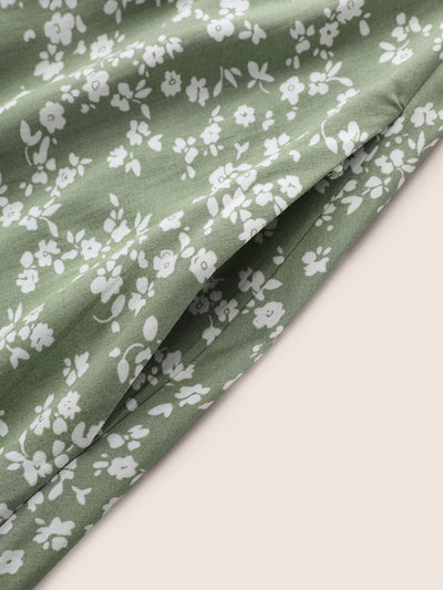 GracefulBloom | Sukienka Bloom – sukienka z falbankami w talię i kieszeniami do kolan w drobne kwiatki