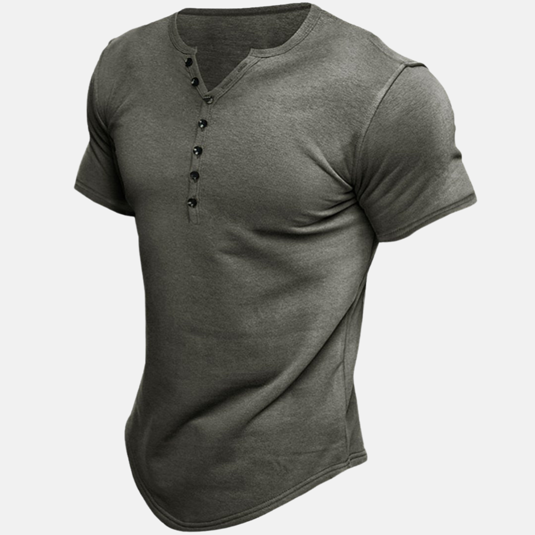 Justine™ | Koszulka henley premium z krótkim rękawem