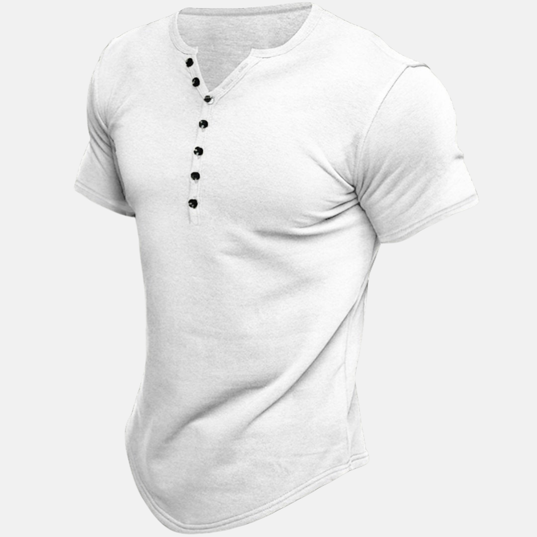 Justine™ | Koszulka henley premium z krótkim rękawem