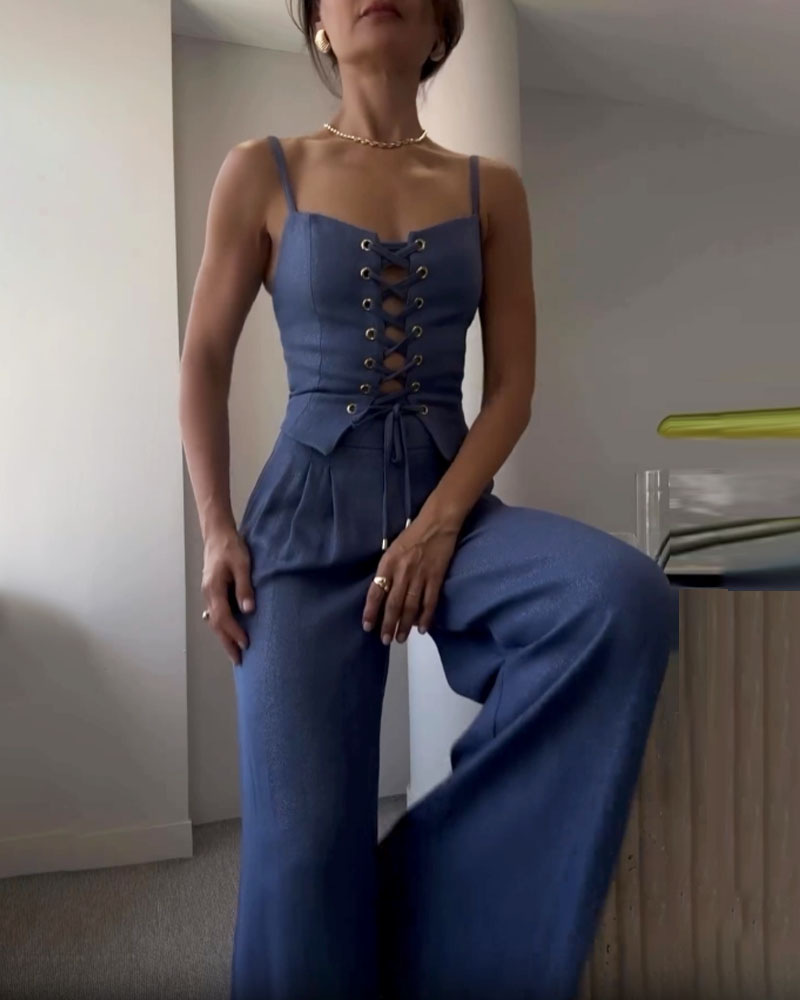 Gorset Couture | Pasujący komplet składający się z gorsetu i spodni z przodu 