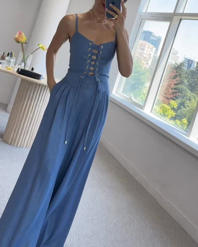 Gorset Couture | Pasujący komplet składający się z gorsetu i spodni z przodu 