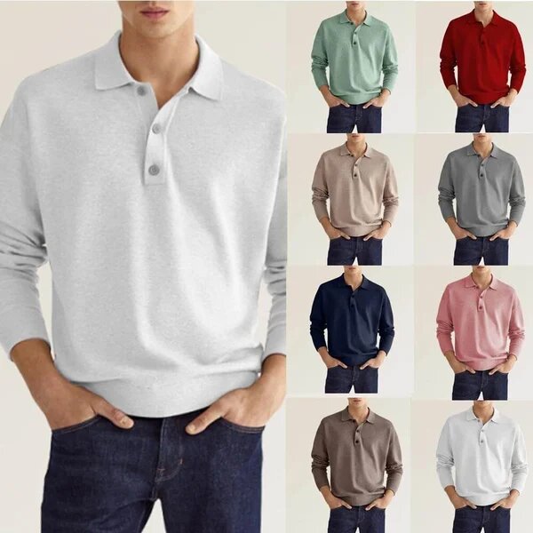 Thijs™ | Casualowa koszulka polo z długim rękawem