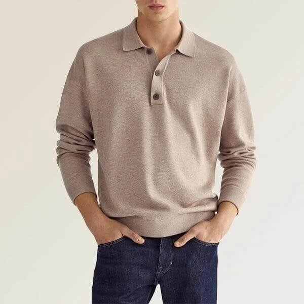 Thijs™ | Casualowa koszulka polo z długim rękawem