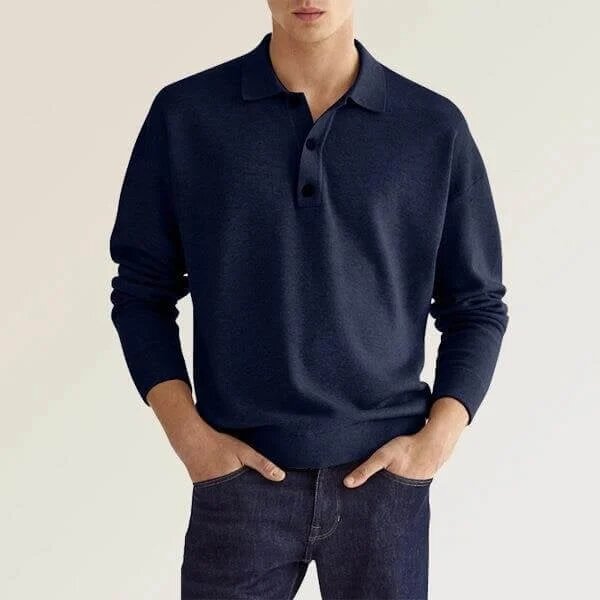 Thijs™ | Casualowa koszulka polo z długim rękawem