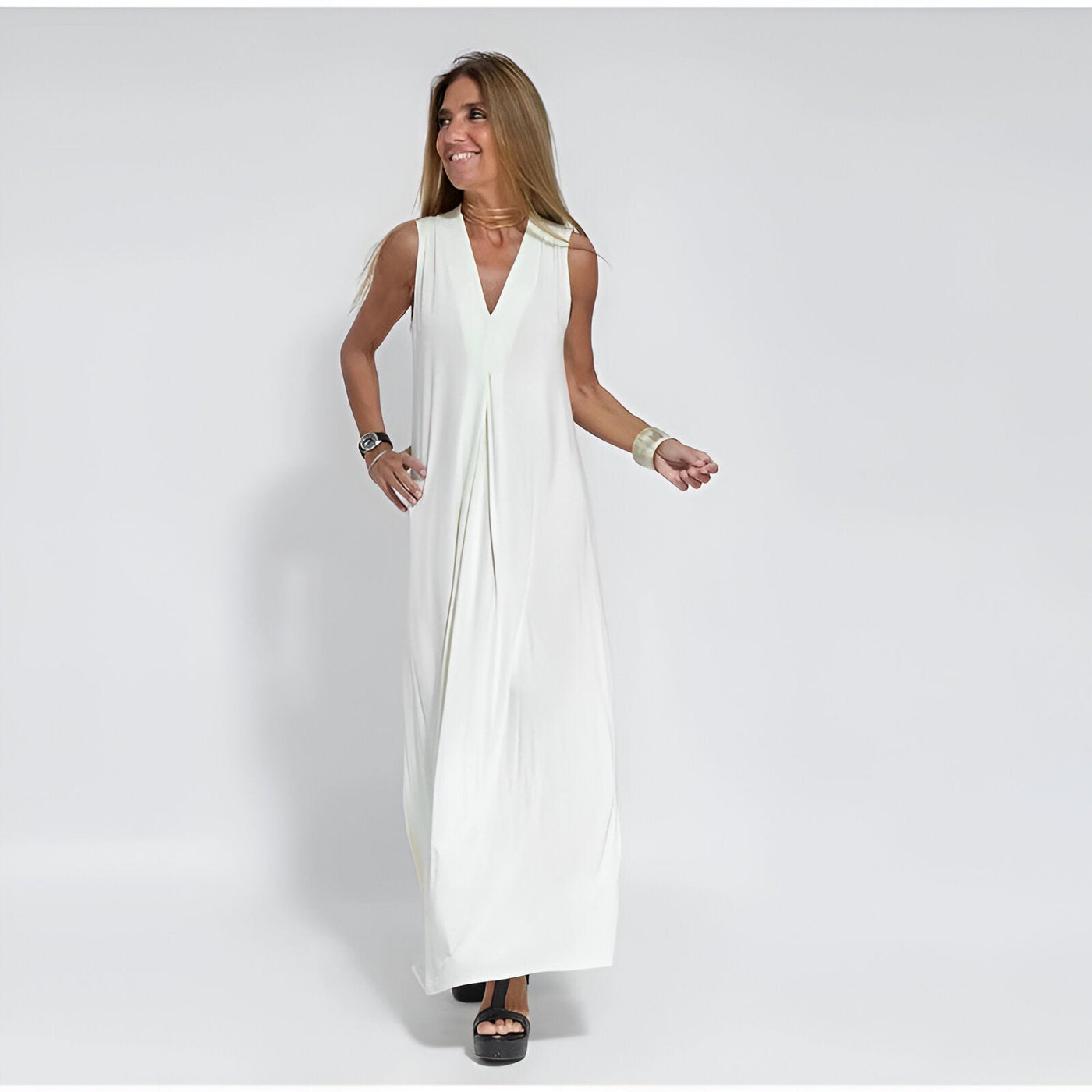 SophistiStyle | Elegancka długa sukienka + GRATIS pasujący kardigan