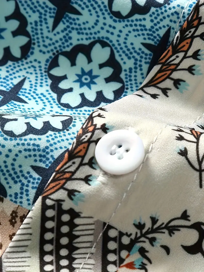 PaisleyChic | Męska koszula etniczna i szorty z nadrukiem paisley