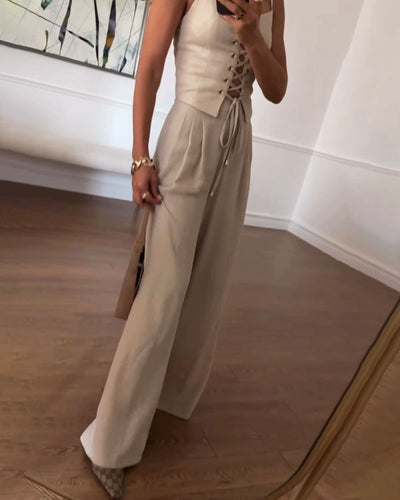 Gorset Couture | Pasujący komplet składający się z gorsetu i spodni z przodu 