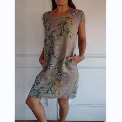LeafyCharm | Sukienka z botanicznym nadrukiem