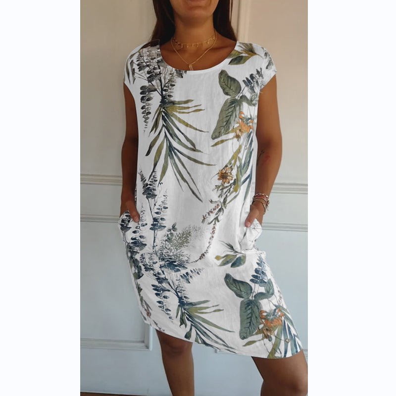 LeafyCharm | Sukienka z botanicznym nadrukiem