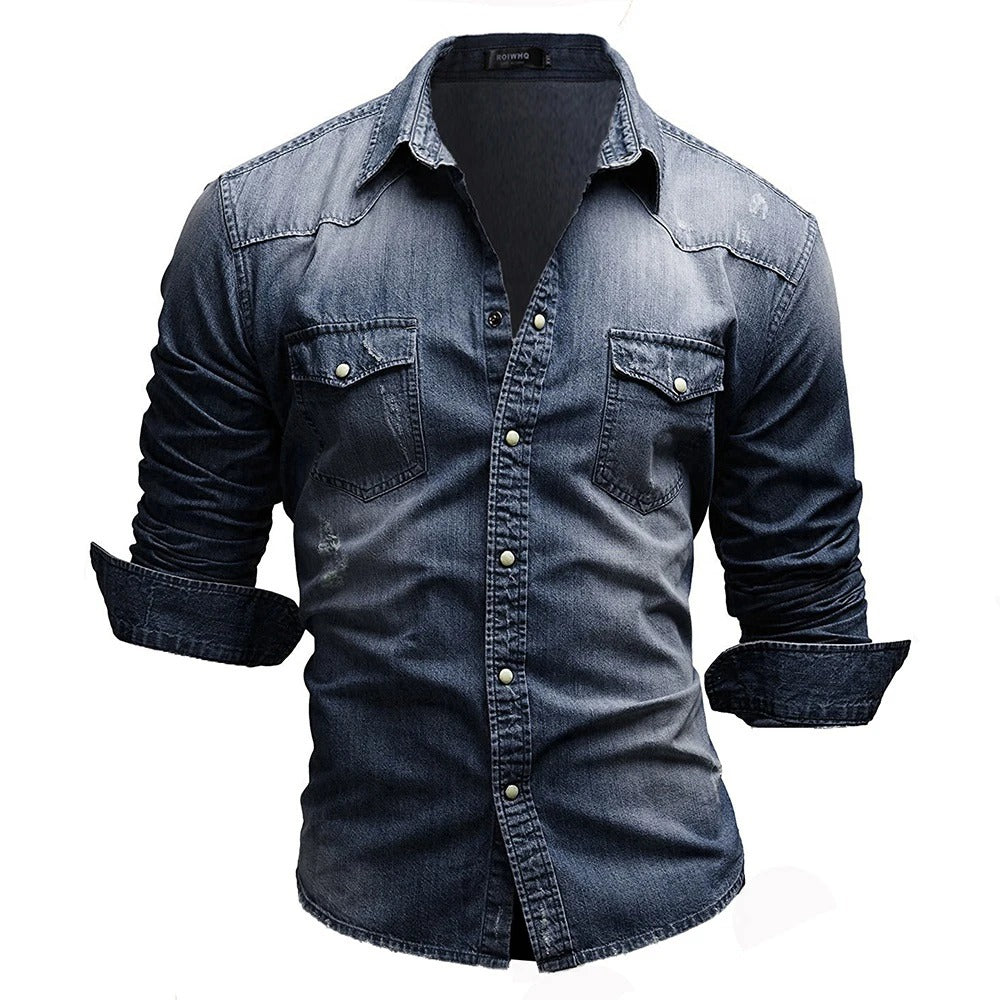 David™ | Koszula jeansowa w stylu retro